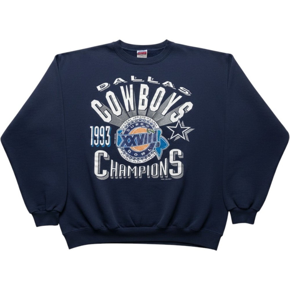 Vintage Dallas Cowboys Sweatshirt Mens XL Blue NFL Football 1993 Super Bowl Bike